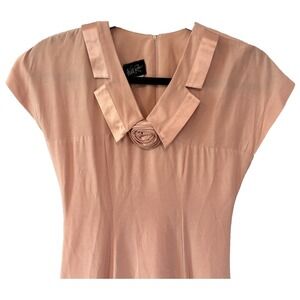 VTG 90s Wild Rose Pink Petal  Midi Dress Sz 6 Romantic Prairie Coquette Modest